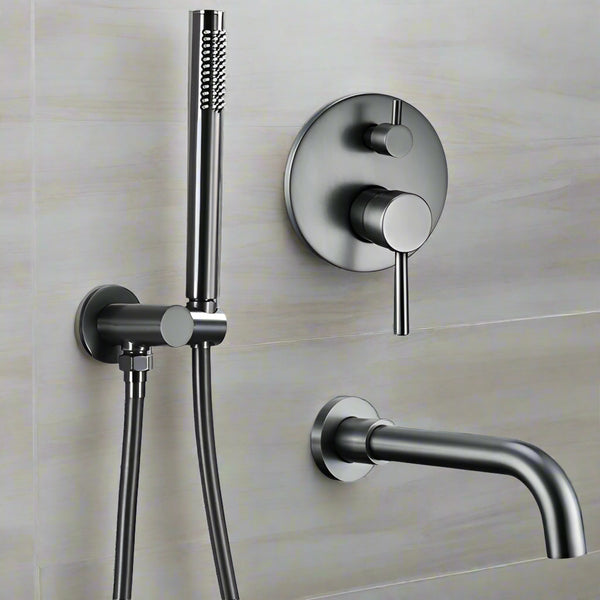 Bathtub Mixer with Hand Shower Gunmetal