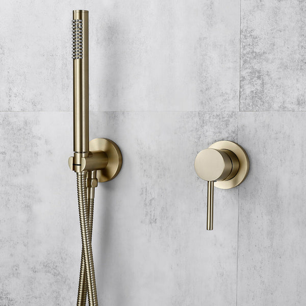 Sleek Bathtub Shower Mixer Brushed Gold