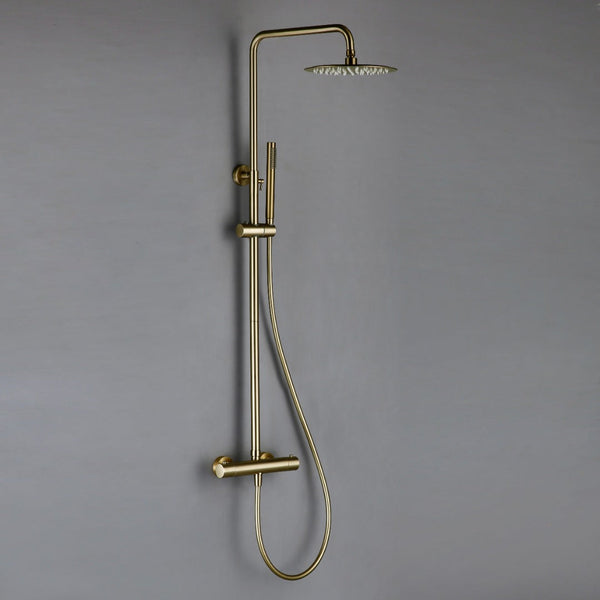 Thermostatic Rain Shower Mixer Brushed Gold